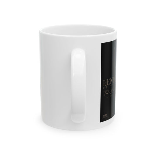 Ceramic Mug — Moody Portrait Coffee Cup with 'HENRY' Title (11oz/15oz)