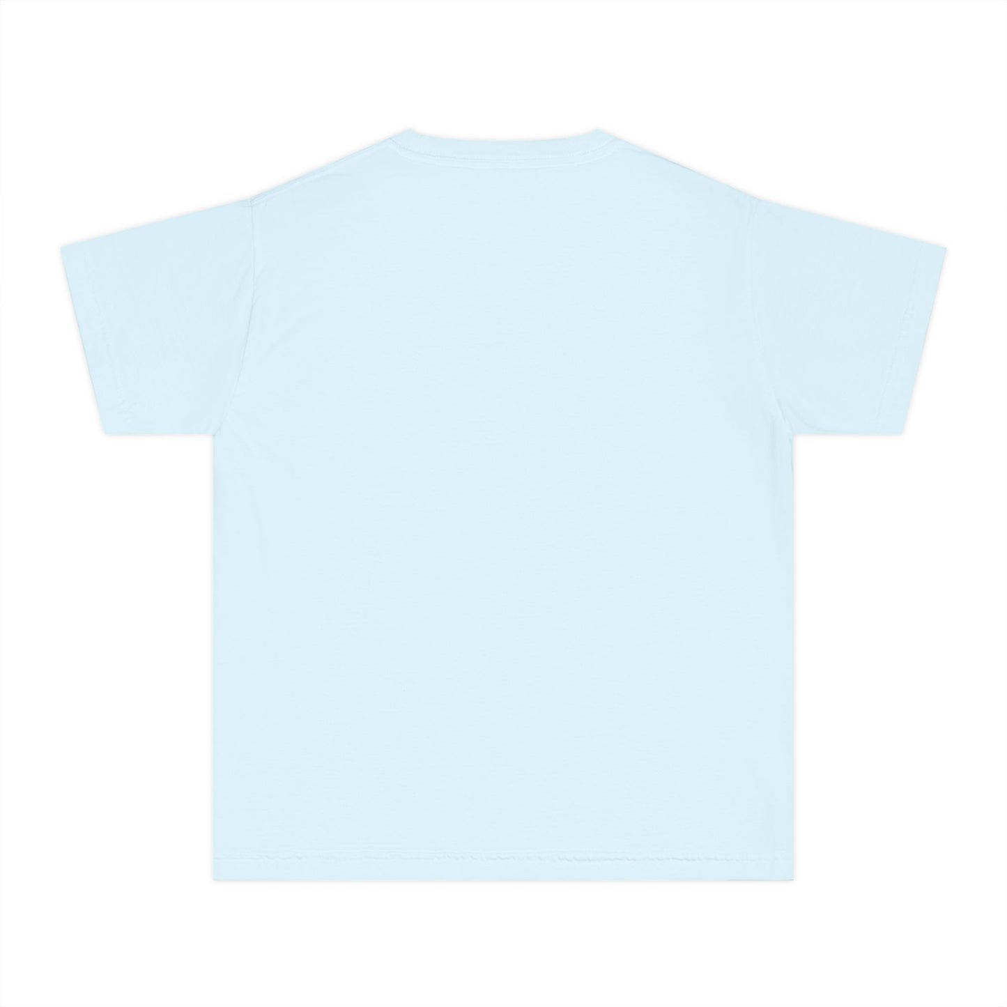 Youth Tee — Retro Vaporwave Smile Graphic (Purple Neon, 'Hm' Script)