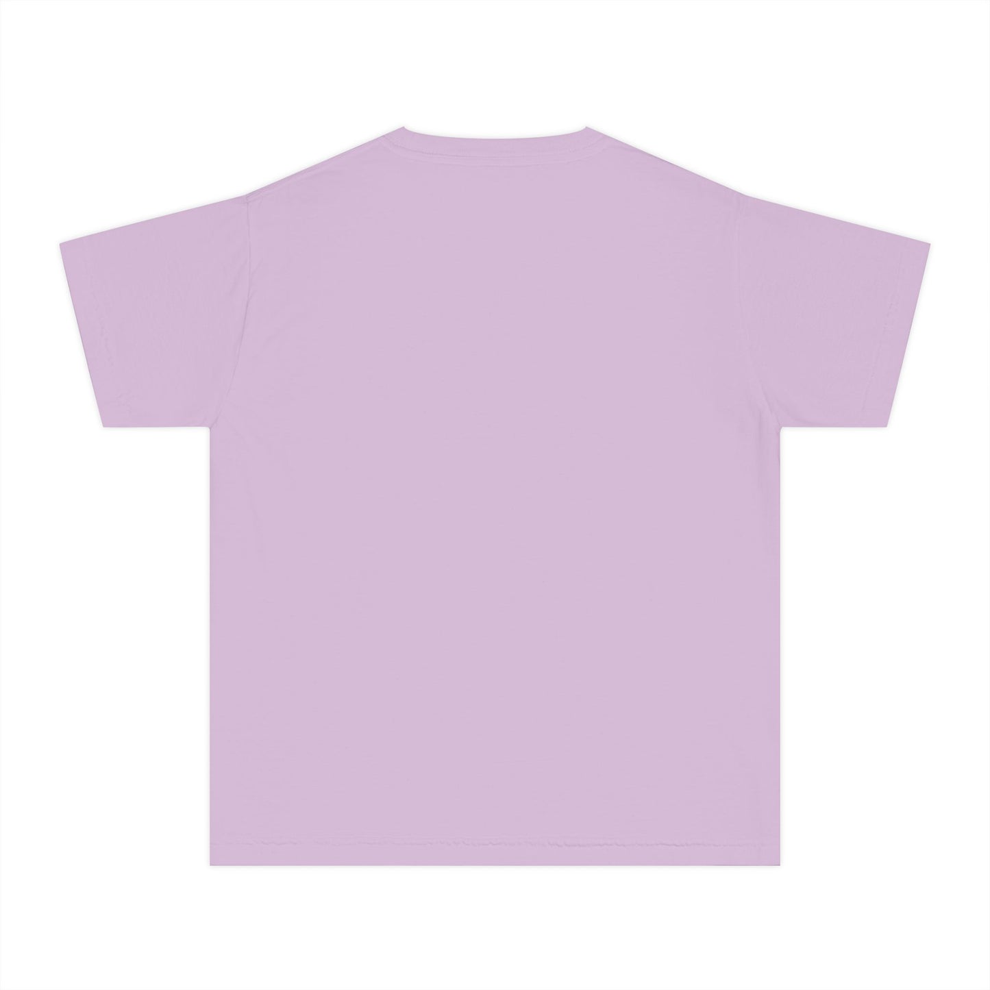 Youth Tee — Retro Vaporwave Smile Graphic (Purple Neon, 'Hm' Script)