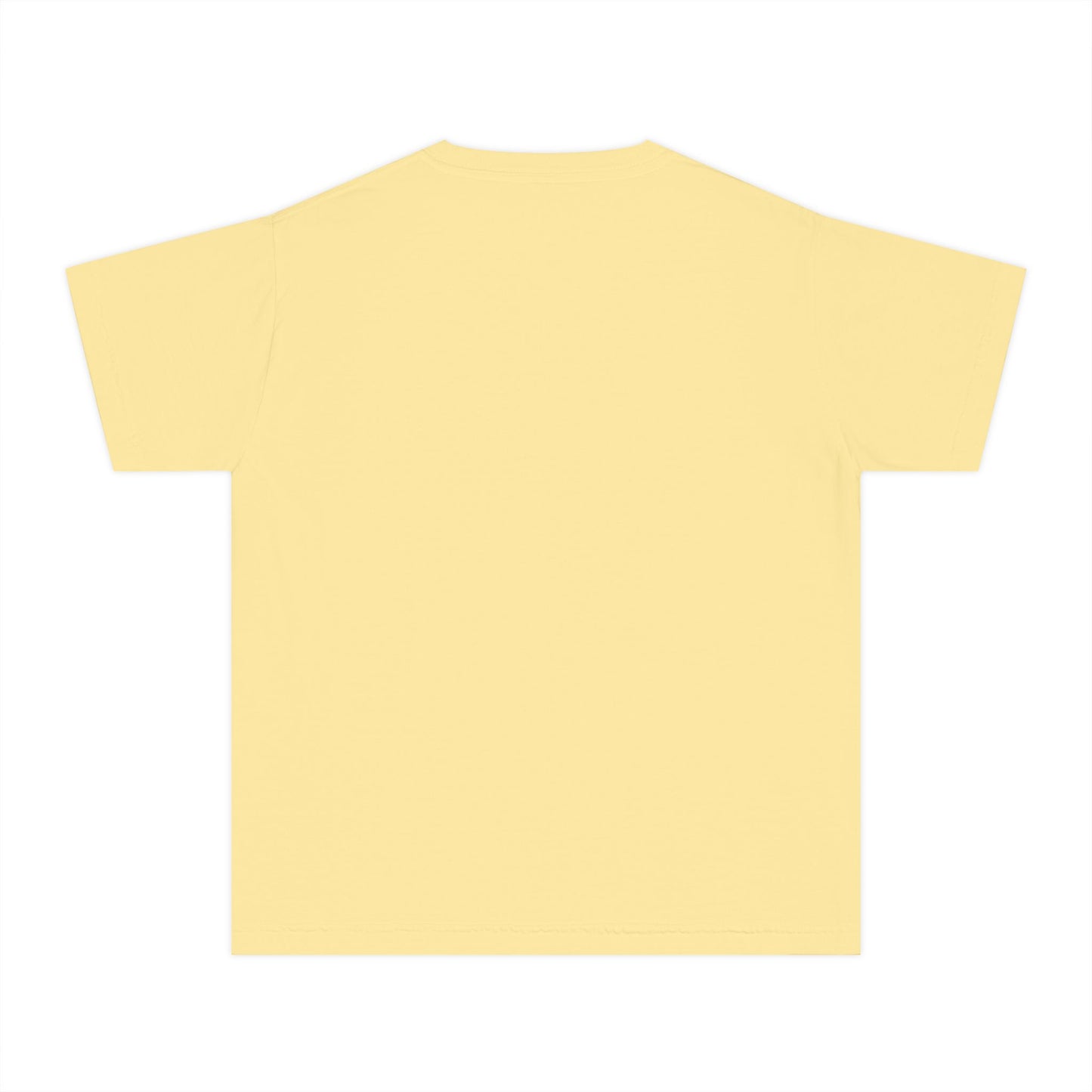 Youth Tee — Retro Vaporwave Smile Graphic (Purple Neon, 'Hm' Script)