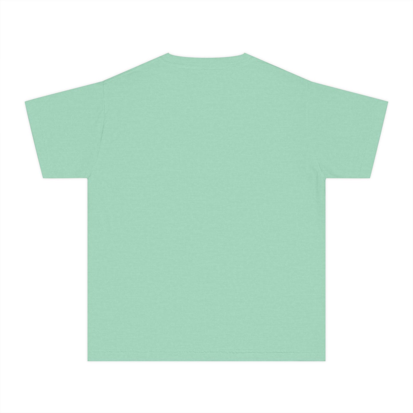 Youth Tee — Retro Vaporwave Smile Graphic (Purple Neon, 'Hm' Script)